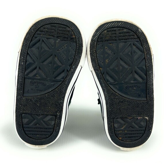 Toddler Boy's Converse All Star Black And Gray Skull High Top Shoes Size 4 - Picture 8 of 8